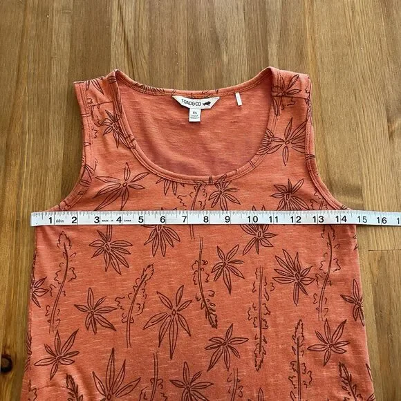 Toad & Co Midi Dress Size XS Samba Paseo Tencel Organic Cotton Burnt Orange Palm - Picture 14 of 16